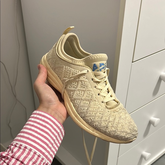 APL Women's Sneakers in Cream with Blue Accents - Picture 1 of 3